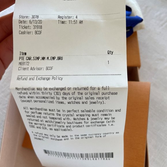 Louis Vuitton Credit Card Holder Wallet Monogram Grey Leather - Picture 7 of 9